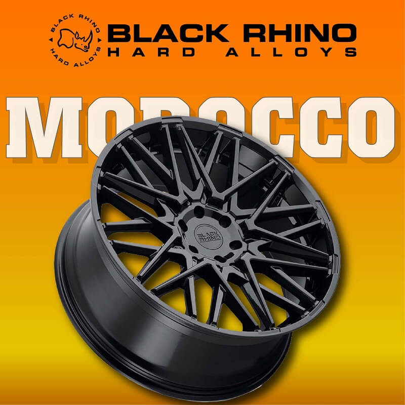 Mâm Black Rhino Morocco 20 inch màu đen bóng