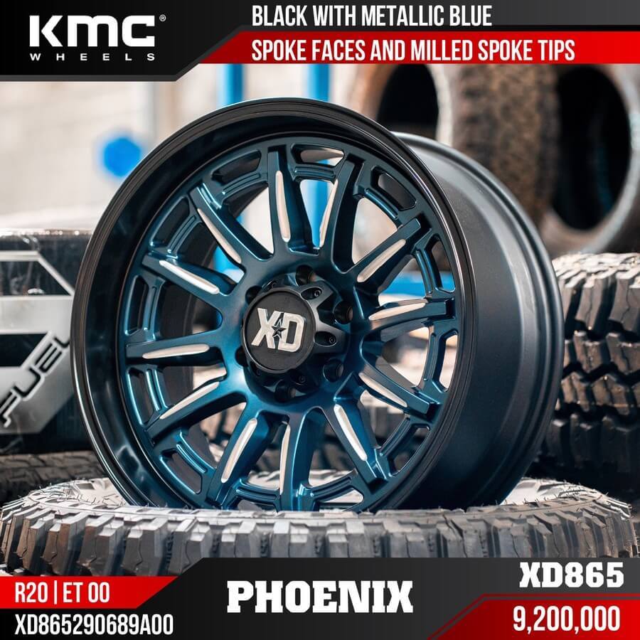 Mâm XD Series XD865 Phoenix Metallic Blue Milled