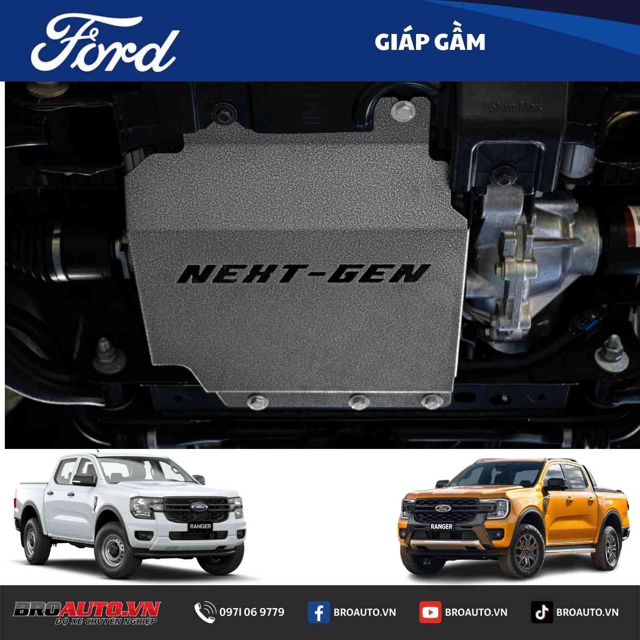 Giáp gầm cho Ford Ranger 2023