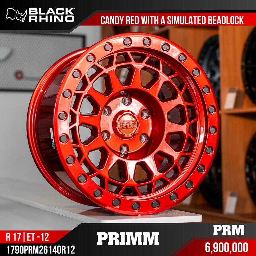 Mâm Black Rhino Primm Candy Red With Black Bolts ấn tượng
