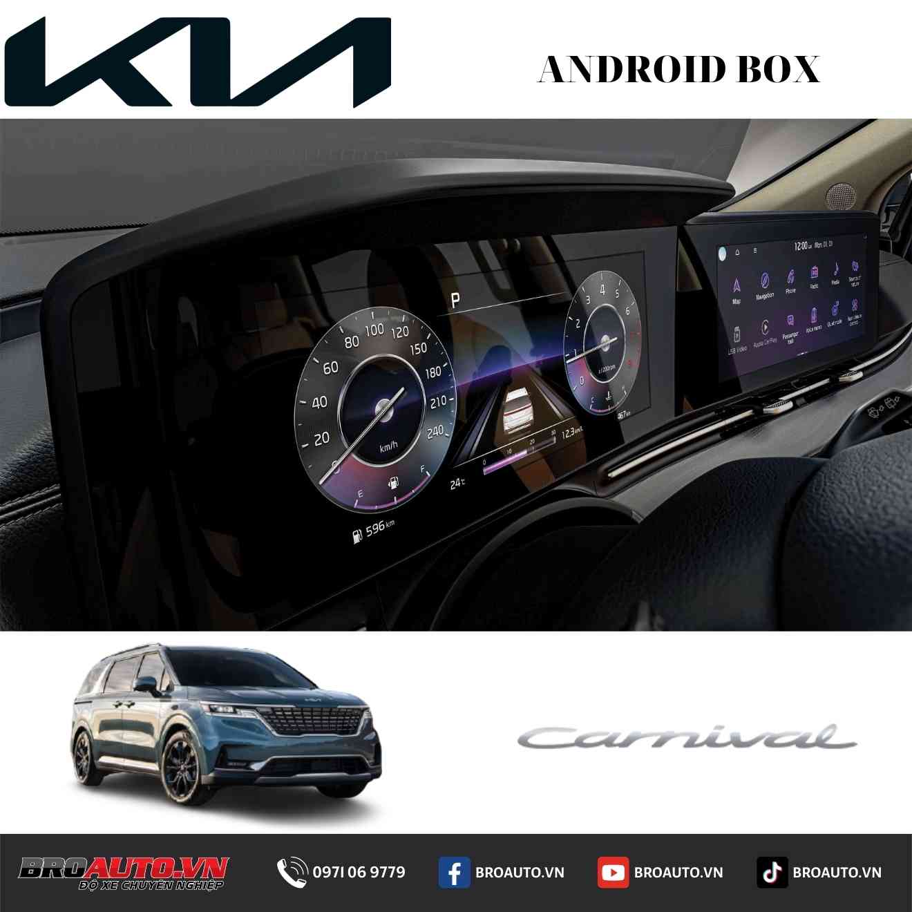 Lắp đặt Android box cho Kia Carnival tại BROAUTO