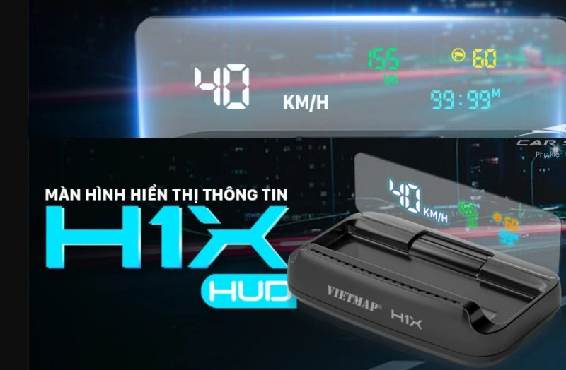 Màn hình H1X HUD hiển thị thông tin điện áp xe và nhiệt độ két nước