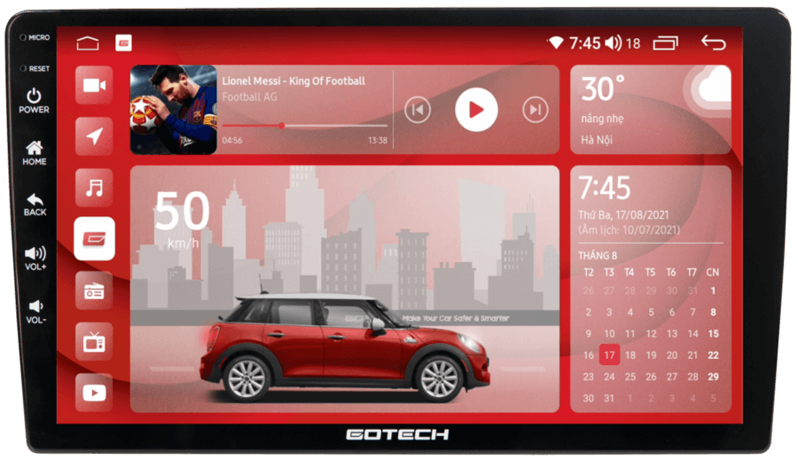 Giao diện màn hình Android GOTECH GT8 MAX