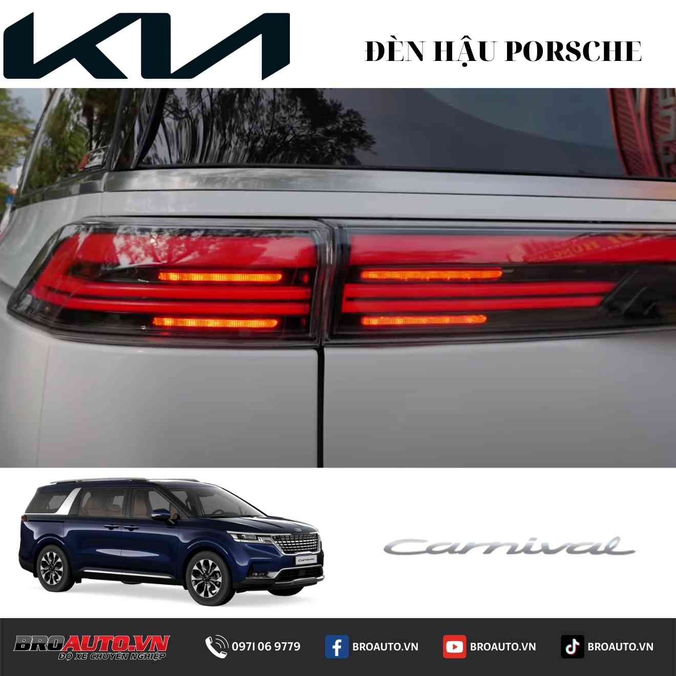Gói nâng cấp ánh sáng Kia Carnival 2023 với đèn hậu Porsche