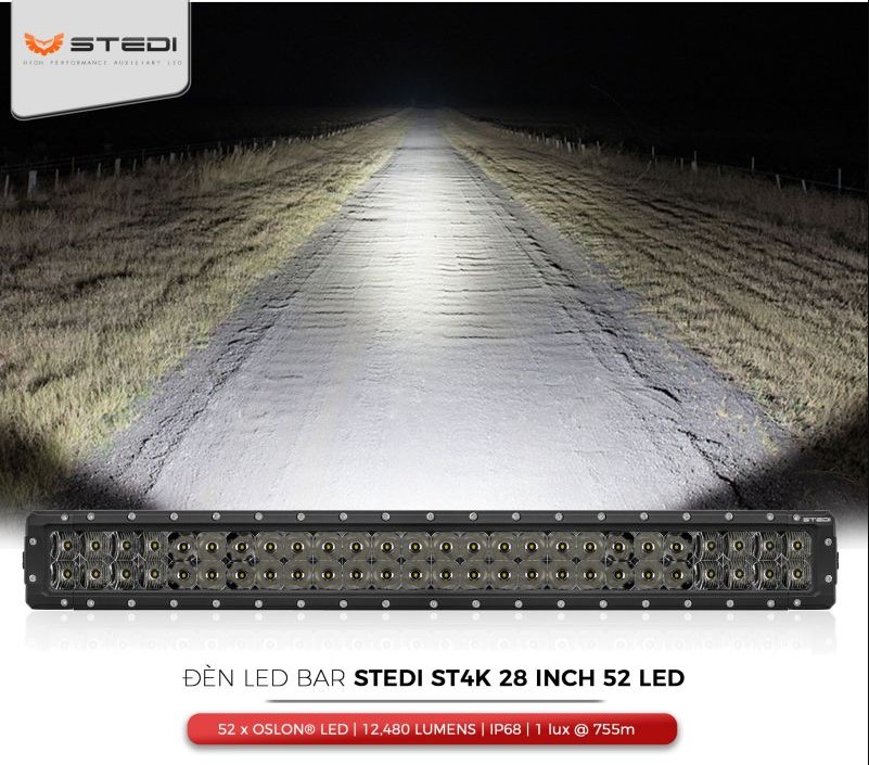 Đèn LED Bar Stedi ST4K độ rọi xa lên tới 575m/1lux